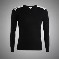 new style pull burberry hiver populaire burberry sweater tissu double epaulehomemt noir